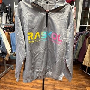RASKOL Men's Silver Windbreaker Pullover Jacket